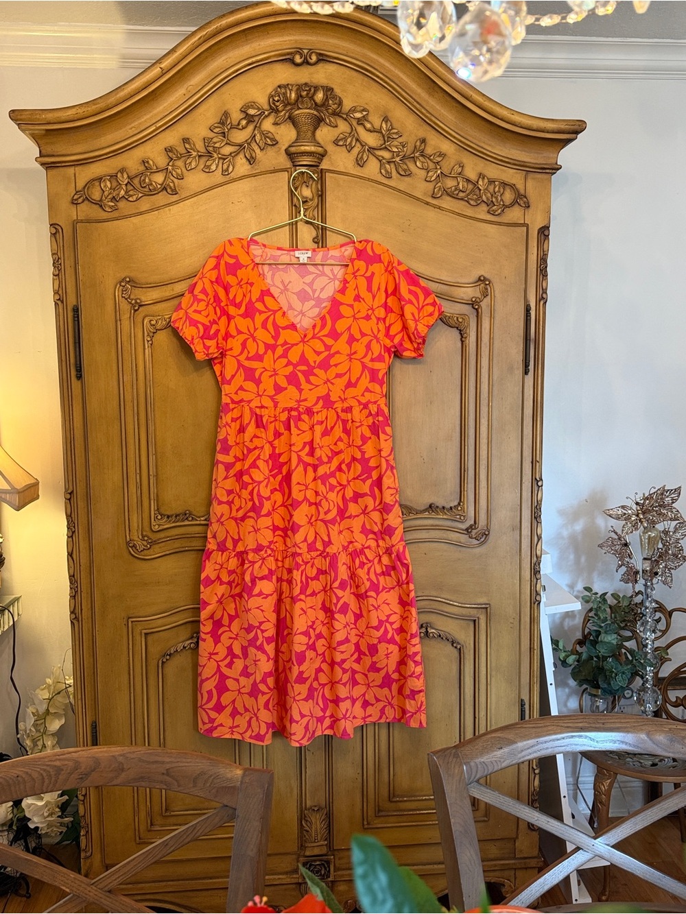 J. Crew Pink and Orange Floral Shift Dress - Picture 5 of 8